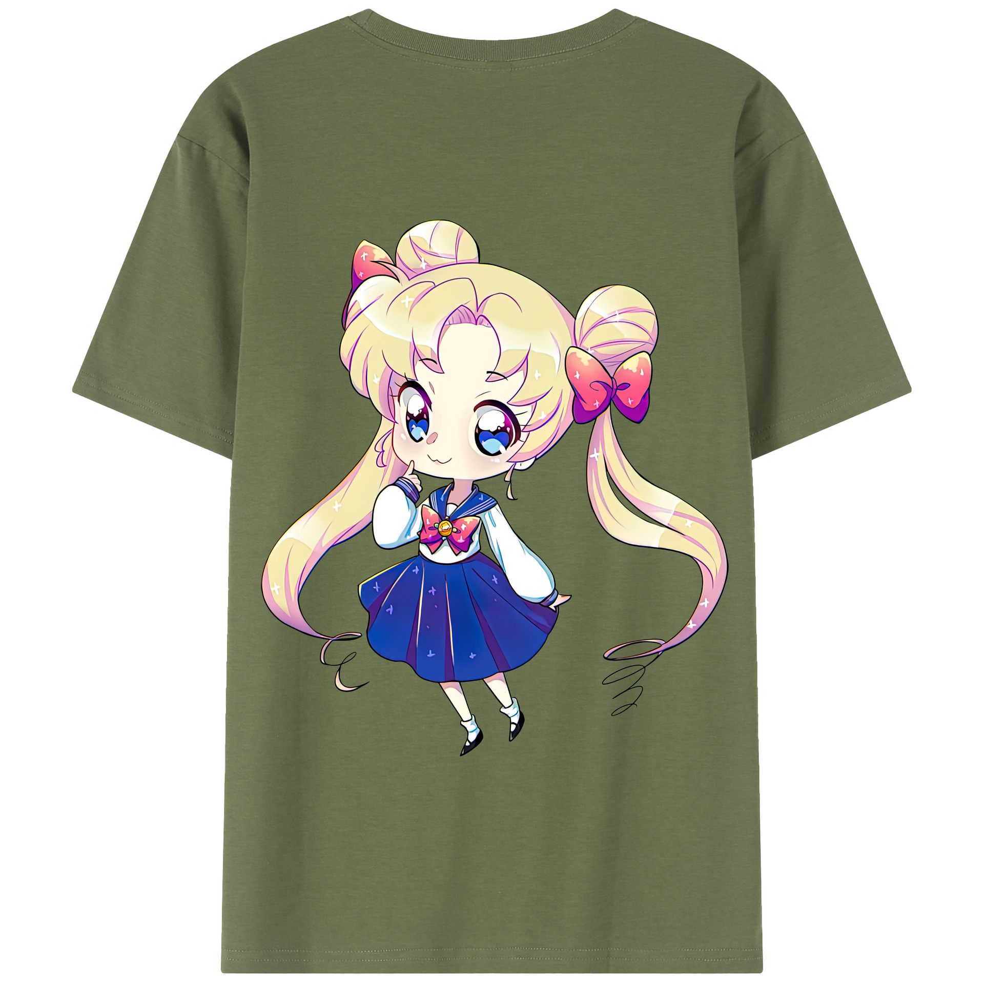 （画像用） 美少女戦士セーラームーン 月野 うさぎ つきの うさぎ Sailor Moon Tsukino Usagi 綿100％半袖Tシャツ（背面プリント）